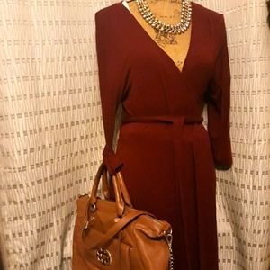 Burgundy wrap dress by Bananna Republic